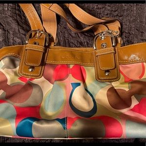 Multi colored coach purse